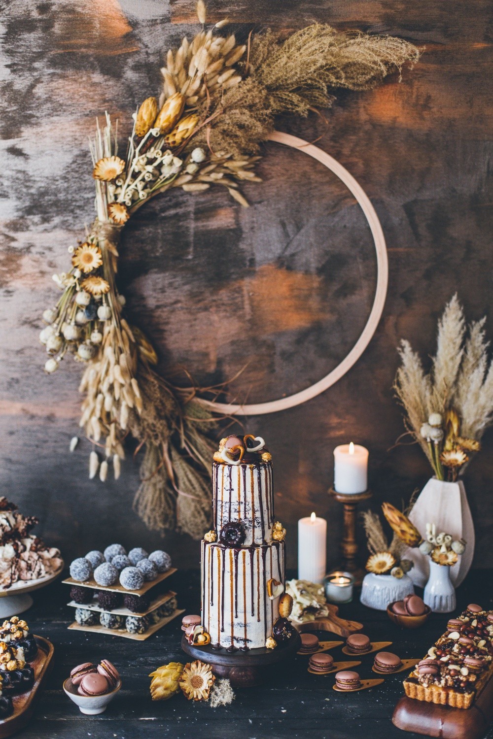 Sweet Table mit schönem Hintergrund